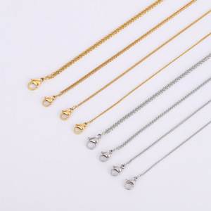Collana a catena a maglie Chopin in acciaio inossidabile, popolare su Instagram, da donna, lucida, per clavicola, accessori per il collo abbinabili a ciondoli fai da te, all'ingrosso - Product Image 4