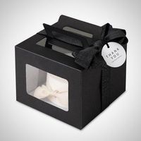 Caja de papel para pasteles, buen precio, caja de embalaje de papel de cartón para pasteles, caja de papel para pasteles con asa y ventana