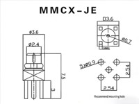 Connecteur coaxial RF MMCX-JE, connecteur mâle MMCX, plaque de soudure, prise de carte PCB, prise droite, prise mâle à quatre coins