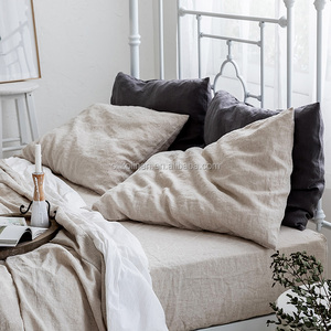 Literie en <span class=keywords><strong>lin</strong></span> naturel 100% pur, tissu en <span class=keywords><strong>lin</strong></span> uni pour la maison, ensemble de couette, draps plats, housse de couette pour cadeau - Product Image 5