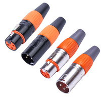 Connecteur audio vidéo XLR 3 broches mâle/femelle pour studio, prise jack avec contacts en cuivre plaqué or, 3 cœurs, 3PIN XLR Micro IN/OUT RCA