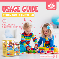 Gummies multivitaminés aux fruits avec vitamines C, D, E pour le soutien quotidien de l'immunité et du métabolisme, parfaits pour les modes de vie actifs, approvisionnement en vrac