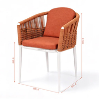 Chaise de salle à manger en bois, en plastique, sans bras, en aluminium, anti-rouille, étanche, pour restaurant, café, bistro