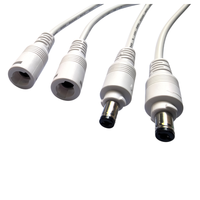 Cable de Alimentación CC Blanco de 24 AWG, 5.5x2.1mm, Conector Macho-Hembra con Bloqueo Seguro, Cable de Extensión