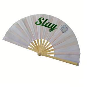 พัดไม้ไผ่ขนาดใหญ่แบบกำหนดเองสำหรับงานปาร์ตี้และเกมส์ ขายส่งของขวัญส่งเสริมการขาย พัดพับแบบมีเสียงดังพร้อมโลโก้ - Product Image 5