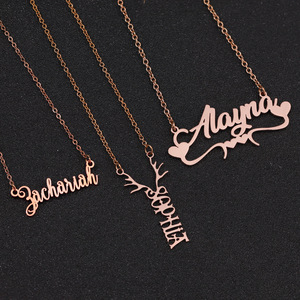 Collares de Acero Inoxidable Personalizados <span class=keywords><strong>con</strong></span> <span class=keywords><strong>Nombre</strong></span>, Joyería Fina de Moda, Gargantillas y Cadenas <span class=keywords><strong>para</strong></span> Mujer, Regalo de Cumpleaños - Product Image 3