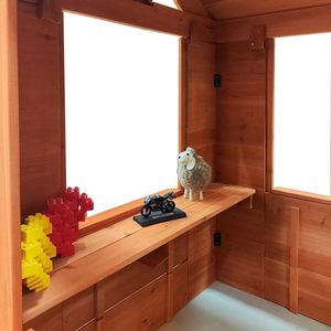 <span class=keywords><strong>Casetta</strong></span> in legno all'aperto per bambini educativo Cottage Play Set con 2 finestre e vaso di fiori titolare - Product Image 2