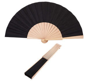 Abanico plegable de madera de bambú español de Color puro de 23cm al por mayor, estilo deportivo clásico, decoración del hogar, regalos de empresa, boda - Product Image 1