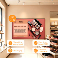 Layar Digital Signage Android 4K 27-55 Inci 700nit untuk Toko Ritel Dalam Ruangan, CMS Cloud Gratis, Layar Pintar dengan Fitur Split Screen, Ultra Tipis