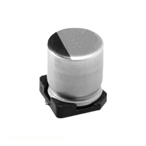 Condensador de Montaje Superficial SMD de 220 uF, 20%, 35 V, Canal del Fabricante UCH1V221MCL1GS, CAP ALUM 220UF 20% 35V - Product Image 1