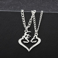 Collier avec pendentif en forme de cœur de cheval et de cerf, puzzle animal, meilleurs amis, cadeaux d'amitié, colliers BFF pour femmes et hommes