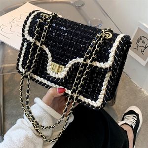 Pequeño bolso de cadena de lana para mujer, <span class=keywords><strong>2020</strong></span> otoño/invierno nuevo estilo coreano de moda, versátil bandolera de un solo hombro a la moda S - Product Image 1