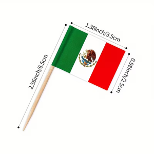 100 Palillos Decorativos con Bandera Mexicana para Pasteles, Decoración para Fiestas Patrias, Cócteles y Pasteles de Helado - Product Image 4