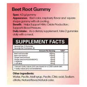 Suppléments de santé OEM personnalisés de soutien immunitaire de bonbons de racine de betterave de marque privée - Product Image 2