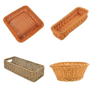 Rustica Vintage Multi-funzionale cesti di pane rotondo Rattan naturale tessuto per la casa organizzazione di uso della tabella di conservazione - Product Image 6