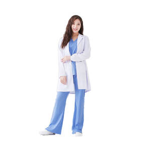 All'ingrosso camici da laboratorio bianchi stile Saint Sherland sottili medici donne donne infermiere farmacie uniformi ospedaliere a maniche corte lunghe - Product Image 3