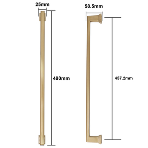 Poignées de meuble en alliage de zinc massif, bronze champagne, barres de 490 mm de long pour réfrigérateur, armoires de cuisine - Product Image 4