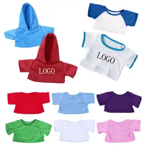 promotional gift soft toy plush teddy bear t shirt with logo cute cheap custom logo plush teddy bear clothing for kids