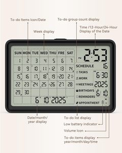 <b>Digital</b> Radio Alarm <b>Clock</b> Wireless Snooze Table Thermometer Electronic Smart Desktop Large Day Date Calendar <b>Digital</b> <b>Wall</b> <b>Clock</b> - Product Image 2