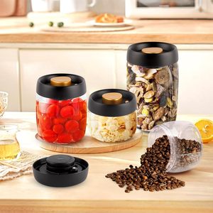 Recipiente Hermético de Vidrio de Borosilicato para Café y Té, Tapa Sellada para Viaje, Frasco de Almacenamiento Blanco/Negro - Product Image 3