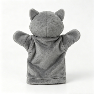 Marioneta de Mano de Gato de Peluche Gris, Juguete de Peluche Suave para Niños de 3 Años en Adelante, Unisex - Product Image 2