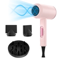 Sèche-cheveux professionnel 2000W ionique en plastique, diffuseur, ions négatifs, séchage rapide, 3 réglages de chaleur, moteur AC, usage domestique