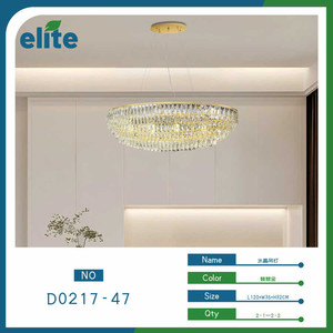 Lampadario di cristallo di lusso moderno per Hotel domestico 3D stampato Logo bianco caldo ottone AC appeso per soggiorno sala da pranzo decorazione - Product Image 1