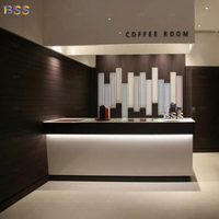 Comptoir de service à café, prix de gros, luxe, surface solide marron, design simple, hôtel, restaurant, café, boutique, comptoir de bar