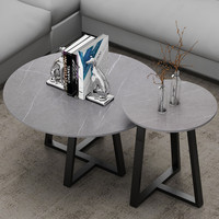Ensemble de Table basse ronde pour salon, avec plateau en pierre frittée et fer à repasser, vente en gros