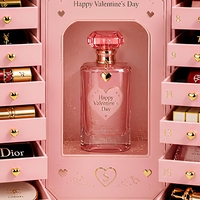 Coffret Cadeau Calendrier de l'Avent Beauté Saint-Valentin, Boîte de Présentation en Carton avec Tiroir pour Cosmétiques et Petits Cadeaux
