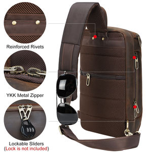 กระเป๋าหนังแท้สะพายข้าง ดีไซน์ใหม่ล่าสุด ขายส่ง ทนทาน หนังแท้ลาย <span class=keywords><strong>Crazy</strong></span> Horse กระเป๋าสะพายไหล่หนังแท้ กระเป๋าหนังสะพายอก - Product Image 6