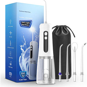 Irrigateur buccal portable sans fil rechargeable étanche avec 4 embouts 2 modes pour les <span class=keywords><strong>gencives</strong></span> <span class=keywords><strong>sensibles</strong></span> - Product Image 1