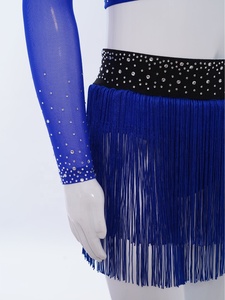 ชุดเต้นลาตินสำหรับเด็กผู้หญิงอายุ 6-16 ปี เสื้อครอปท็อปพร้อมกระโปรงสั้น สำหรับการแข่งขันเต้นรำ งานปาร์ตี้ และการแสดง - Product Image 4