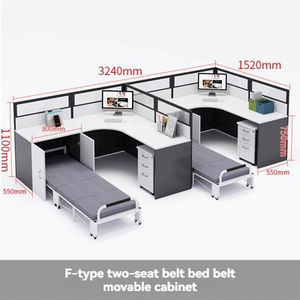 Escritorio moderno en forma de L, muebles de oficina, mesa de trabajo, escritorio de personal para ambiente de oficina - Product Image 6