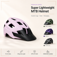 Casque de VTT pour adultes personnalisable OEM ODM avec lumière LED rechargeable par USB, motif à pois, léger, casques de vélo personnalisables