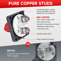 Interrupteur de déconnexion de batterie à 2 pôles haute résistance 275 ampères 12V-48V pour voiture, bateau, camping-car, camion