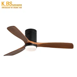 KBS 52 Inch Led Ceiling Fan AC DC Motor Antique Remote Control Ceiling Fan With Light Wood Ceiling Lamp