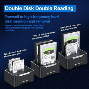 2.5/ 3.5 pouces HDD SSD Extension Dock Hors Ligne Clone <span class=keywords><strong>Station</strong></span> D'accueil USB3.0 à SATA 2 Baie Double Baie RVB Effet De Lampe Base De <span class=keywords><strong>Disque</strong></span> <span class=keywords><strong>Dur</strong></span> - Product Image 4