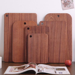 Tabla de cortar de madera maciza rectangular multifuncional para cocina, para frutas, pan, carne, pizza - Product Image 4
