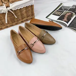 Chaussures plates et pointues en cuir PU pour femmes, chaussures décontractées de bonne qualité pour dames, nouvelle collection