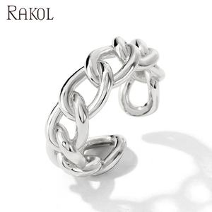 RAKOL RP2164 Ins Metal Estilo Ajustable Real Chapado En Oro Anillo Joyería - Product Image 2