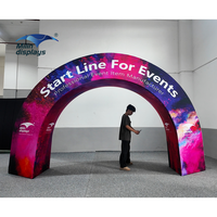 Arche triangulaire imprimée personnalisée pour salon professionnel Arche d'entrée 3D personnalisée 15x10 pour événement de promotion de salon commercial