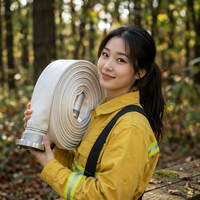 Manguera contra incendios forestales de 1.5 pulgadas, ligera, de fibra de vidrio, para protección contra incendios forestales, defensa del hogar y transferencia de agua.