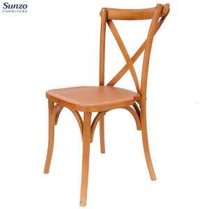 Sillas Apilables <span class=keywords><strong>de</strong></span> Madera Rústica con Respaldo Cruzado para Eventos y Salones <span class=keywords><strong>de</strong></span> Banquetes - Product Image 5