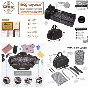 Cuna de Viaje Portátil de Felpa para Bebés, Moderna y Elegante, 3 en 1, Bolsa de Pañales, Saco de Dormir, Mochila con Cambiador - Product Image 3