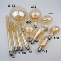Edison ST64 Ampoule LED Rétro Vintage E27 Globe Lampe avec Lumière Marron Chaude 4W 6W Corps en Verre Tungstène Alimentation AC
