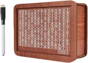 Tirelire <span class=keywords><strong>Caisse</strong></span> Forte en Bois pour Épargne, Boîte Épargne <span class=keywords><strong>d</strong></span>'Argent en Bois avec Objectif et Nombres (10000) - Product Image 2