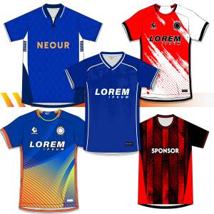 قمصان كرة قدم مخصصة بقص آلي، قميص شبكي للرجال والنساء والشباب، مع إمكانية تخصيص اسم الفريق والرقم بالخياطة أو الطباعة - Product Image 1