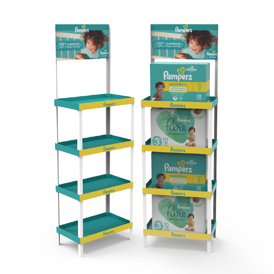 Customized PVC Laminate Infant Diaper Display Shelf for Supermarkets and Baby Product Retailers — view 1