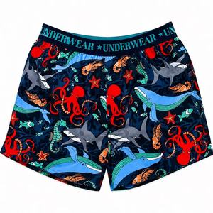 Calzoncillos bóxer <span class=keywords><strong>de</strong></span> cintura alta para hombre, tejidos, transpirables, con logo estampado, <span class=keywords><strong>de</strong></span> secado rápido, suaves, cómodos, con cintura elástica, 100% algodón, corte holgado - Product Image 3